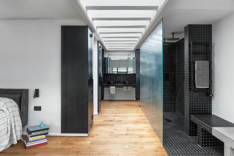 hallway shot of modern bedroom suite