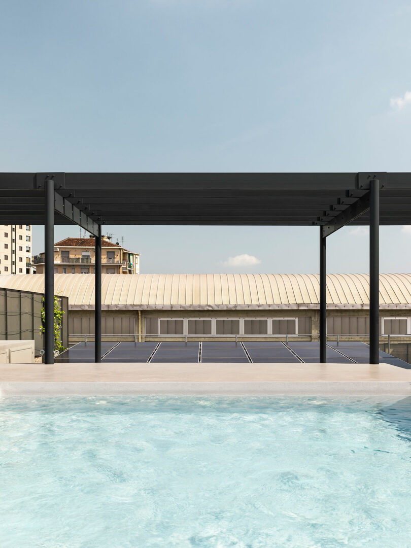 rooftop terrace with pool